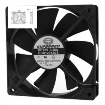 লিড ওয়্যার AWG26 এবং সিগন্যাল আউটপুট বিকল্প সহ 120X120X25 12V DC কুলিং ফ্যান